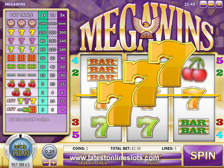 Get The Jackpot on Mega Wins Slot with 7's